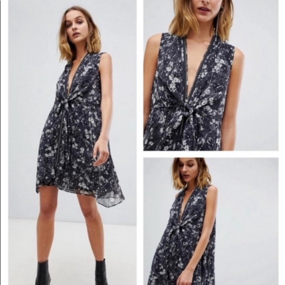 All Saints Jayda Printed Silk Dress